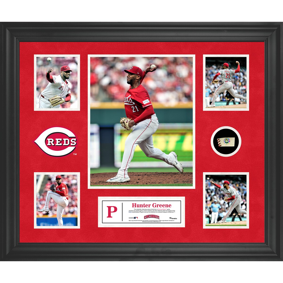 【公式グッズ】MLB レッズ ハンター・グリーン コレクタブルフォト Fanatics Authentic/ファナティクスオーセンティック (UNS GU PF05 FRAMING 45511)