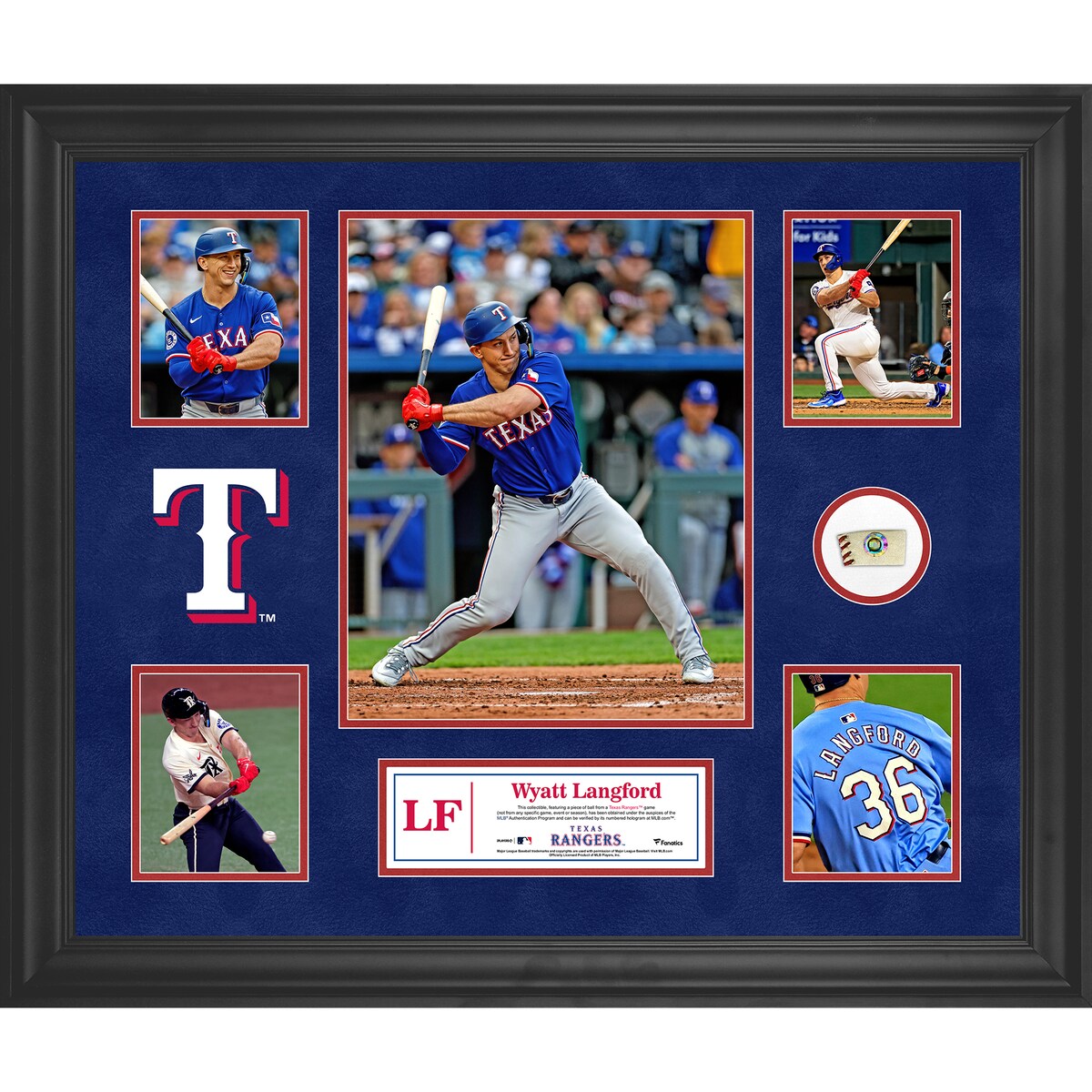 【公式グッズ】MLB レンジャーズ ワイアット・ラングフォード コレクタブルフォト Fanatics Authentic/ファナティクスオーセンティック (UNS GU PF05 FRAMING 45511)