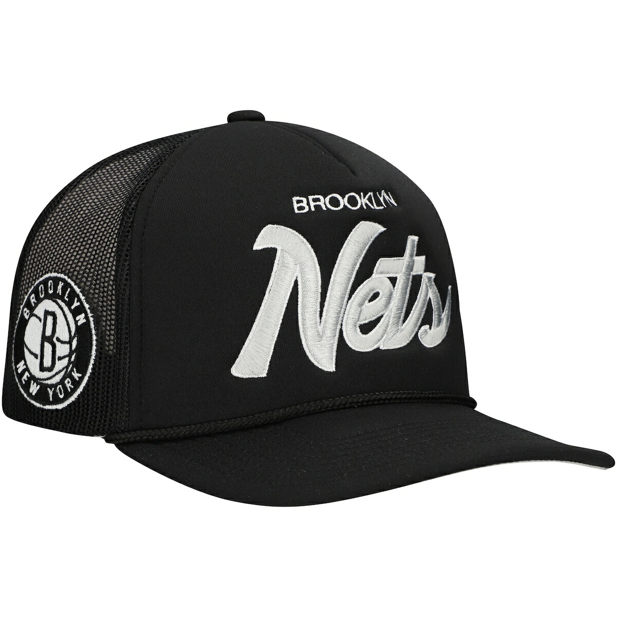 【公式グッズ】NBA ネッツ アジャスタブル キャップ Mitchell & Ness/ミッチェル＆ネス メンズ ブラック (24 NBA MNC Script Sidepatch Trucker)｜Fanatics公式ストア 店