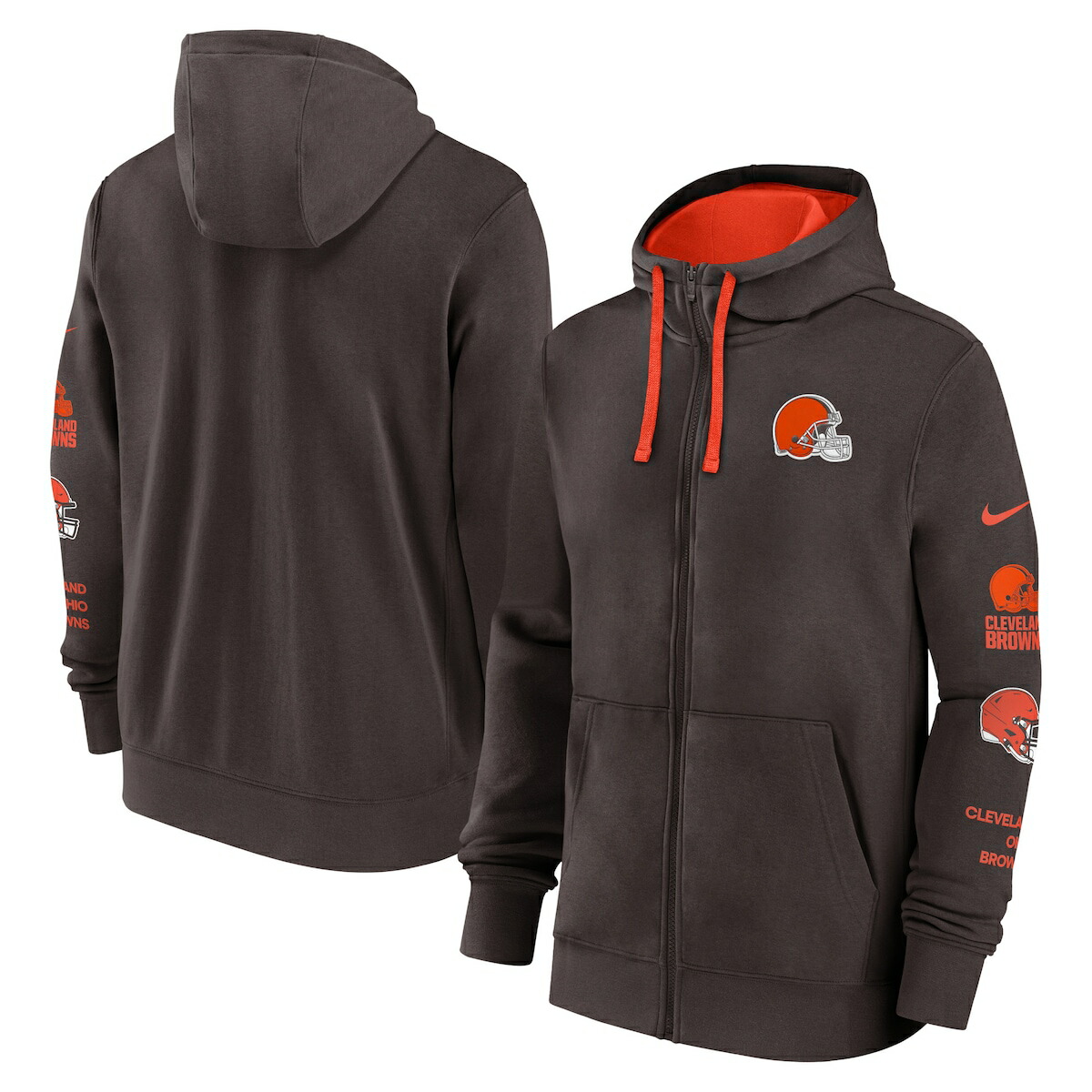 【公式グッズ】NFL ブラウンズ ジップアップ パーカー Nike/ナイキ メンズ ブラウン (24 Mens FAN GEAR Nike Club FZ Hood)