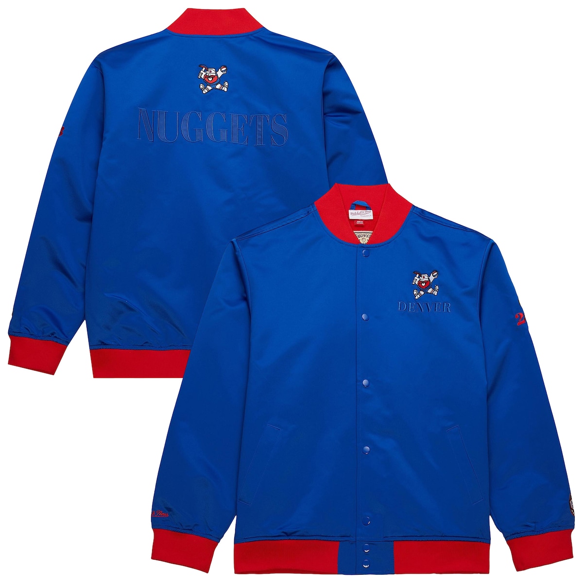 【公式グッズ】NBA ナゲッツ ジャケット Mitchell & Ness/ミッチェル＆ネス メンズ ロイヤル (NBA FA24 Unisex MNC HWC Team OG 3.0 Lightweight Satin Jacket)｜Fanatics公式ストア 店