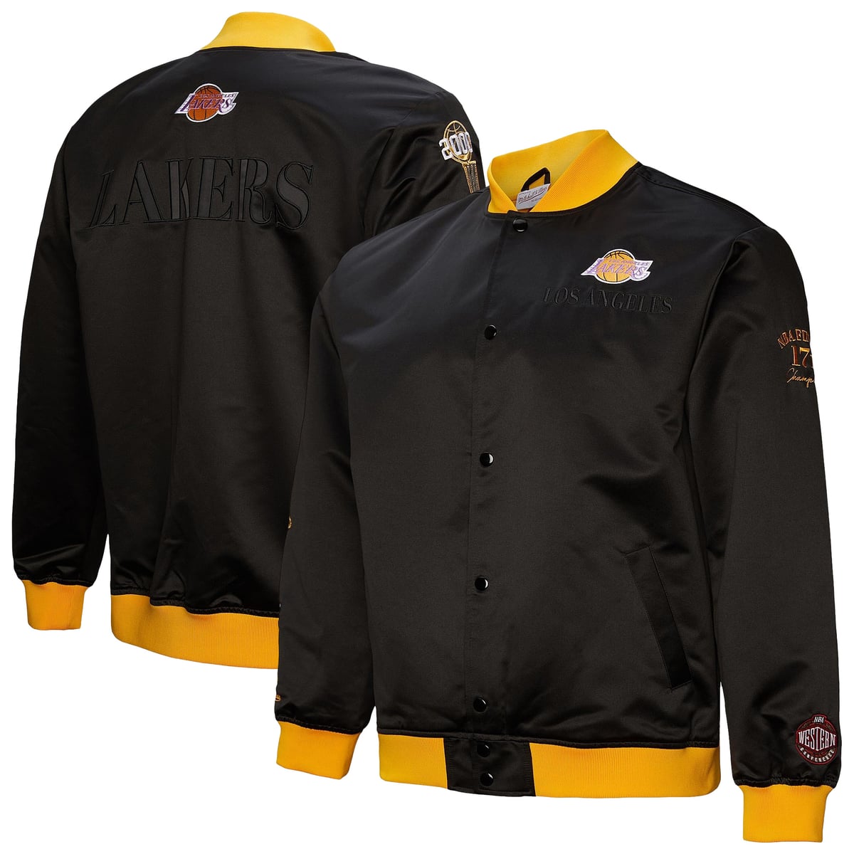 【公式グッズ】NBA レイカーズ ジャケット Mitchell & Ness/ミッチェル＆ネス メンズ ブラック (NBA FA24 Unisex MNC HWC Team OG 3.0 Lightweight Satin Jacket) 21,678円