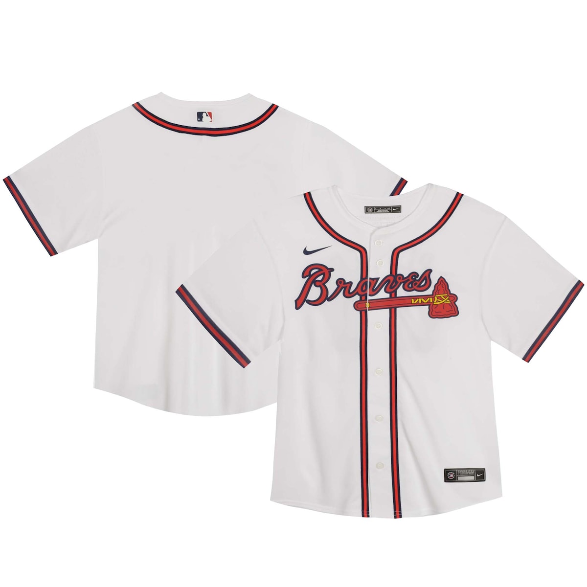 【公式グッズ】MLB ブレーブス ホーム ユニフォーム Nike/ナイキ トドラー・幼児サイズ ホワイト (Toddler Home Game Blank Jersey)