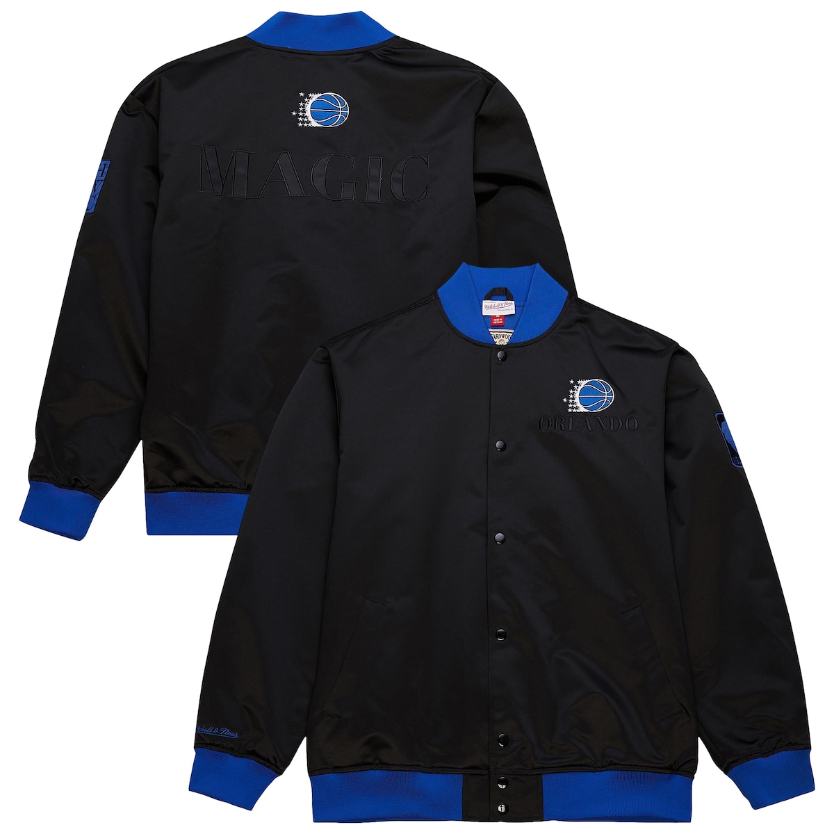【公式グッズ】NBA マジック ジャケット Mitchell & Ness/ミッチェル＆ネス メンズ ブラック (NBA FA24 Unisex MNC HWC Team OG 3.0 Lightweight Satin Jacket)