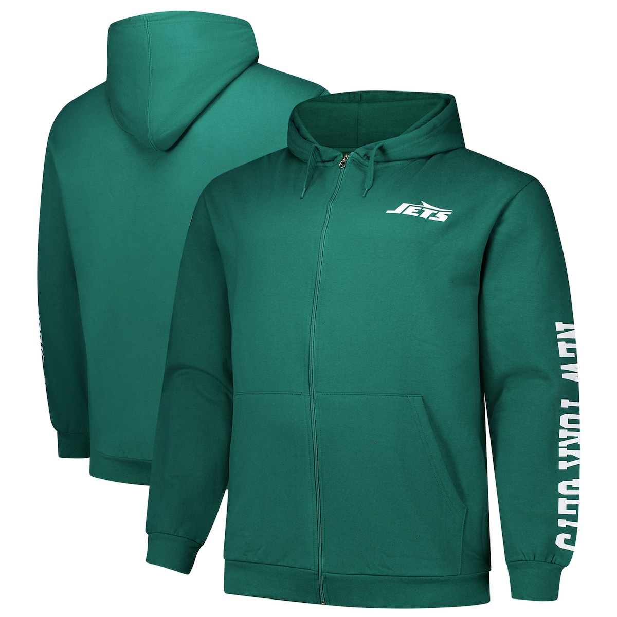 【公式グッズ】NFL ジェッツ ジップアップ パーカー （大きいサイズ） Fanatics/ファナティクス メンズ グリーン (MENS B&T FULL ZIP W/SLEEVE HIT)