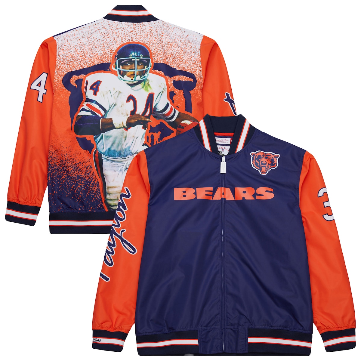 【公式グッズ】NFL ベアーズ ウォルター・ペイトン ジャケット Mitchell & Ness/ミッチェル＆ネス メンズ ネイビー (Men's Retired Player Graphic Satin Jacket) 23,454円