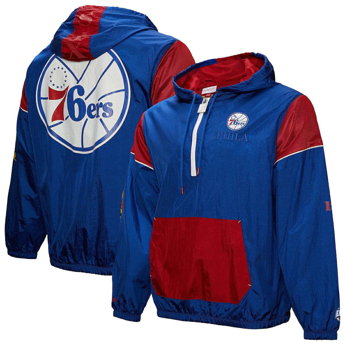 【公式グッズ】NBA 76ers プルオーバー Mitchell & Ness/ミッチェル＆ネス ロイヤル (NBA FA24 Unisex MNC HWC Team OG 3.0 Anorak 1/2 Zip Pullover Jacket)｜Fanatics公式ストア 店