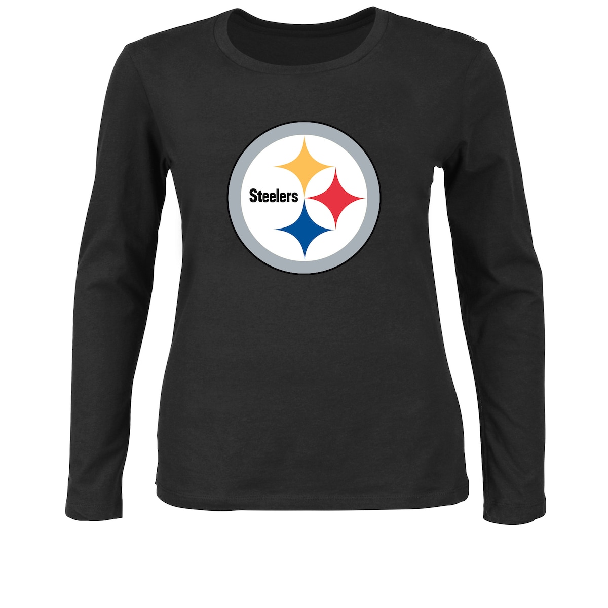 【公式グッズ】NFL スティーラーズ 長袖 Tシャツ （プラスサイズ） Fanatics/ファナティクス レディース ブラック (NFL Womens Plus Basic Scoop Neck LST - R)