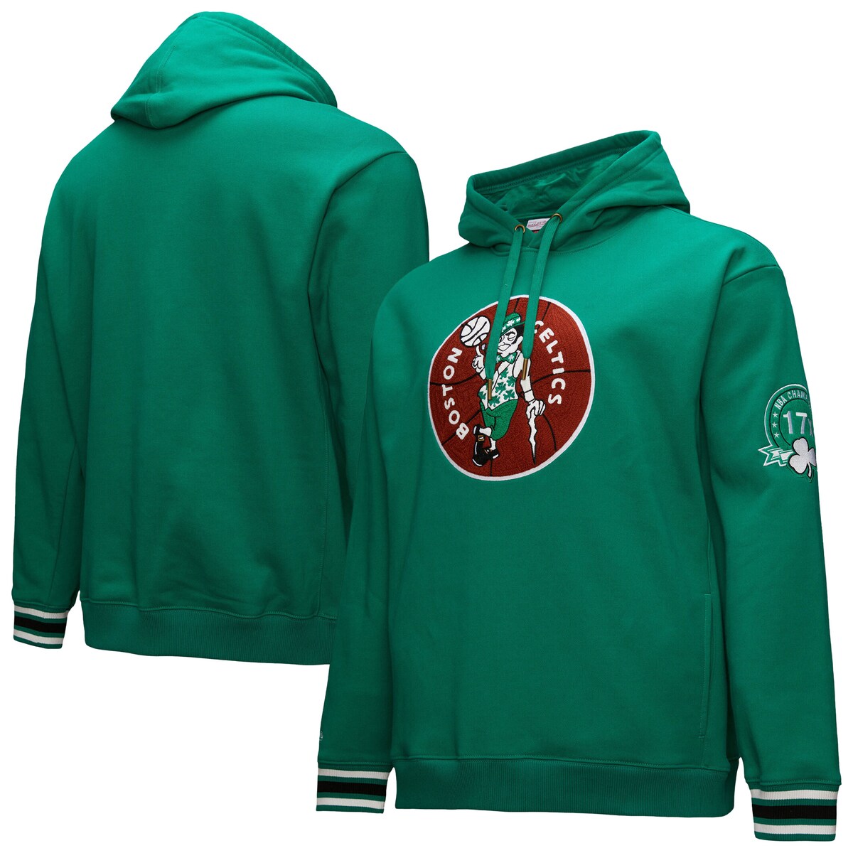 【公式グッズ】NBA セルティックス パーカー Mitchell & Ness/ミッチェル＆ネス メンズ グリーン (NBA MNC Men's HO24 HWC Chainstitch Applique Vintage Heavyweight PO Hoodie)