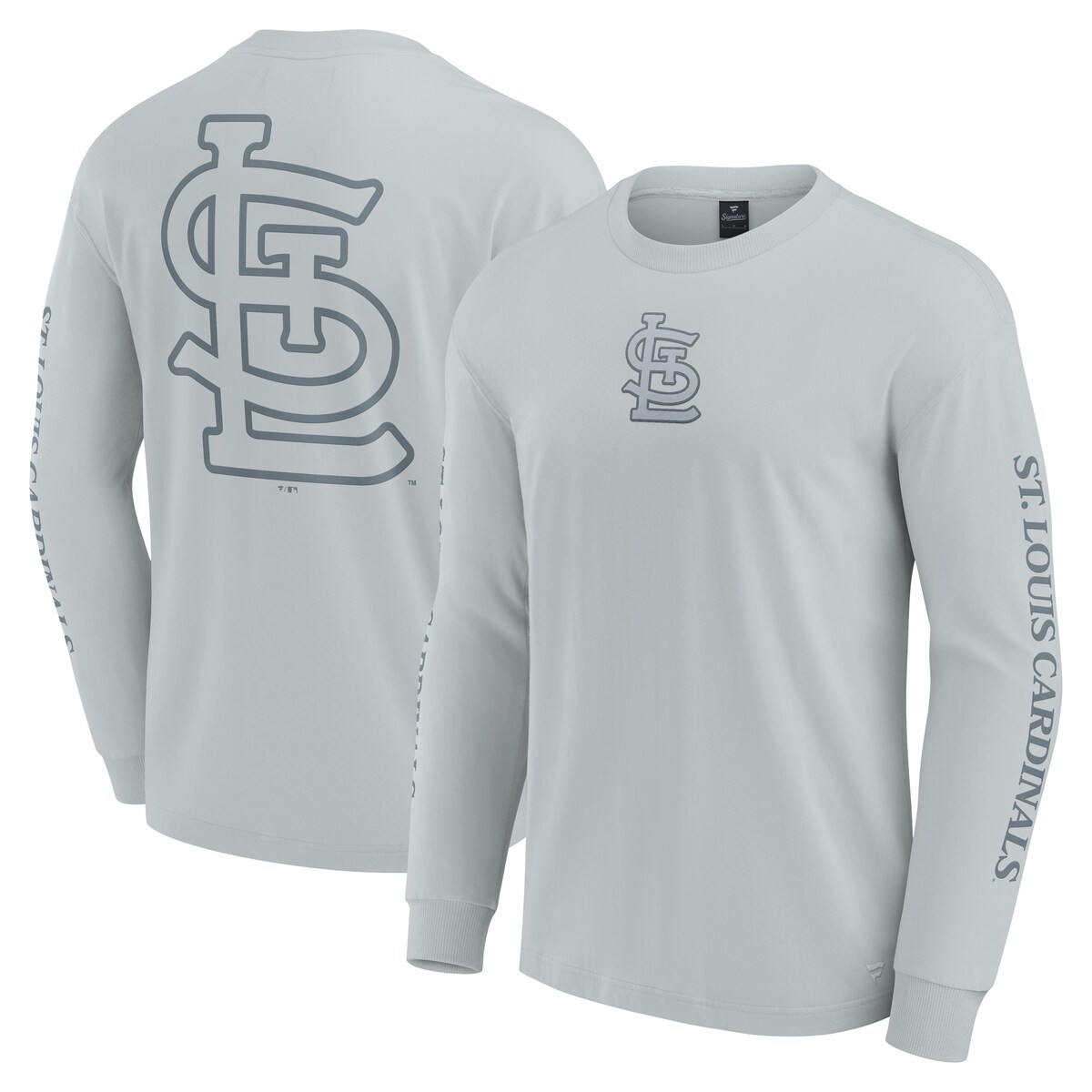 【公式グッズ】MLB カージナルス 長袖 Tシャツ Fanatics/ファナティクス メンズ グレイ (Elements Men's Signature LS Tee 02XN)｜Fanatics公式ストア 店