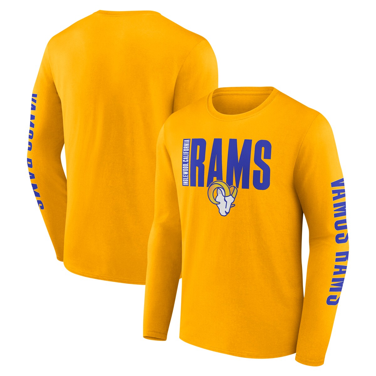 【公式グッズ】NFL ラムズ 長袖 Tシャツ Fanatics/ファナティクス メンズ ゴールド (NFL Vision Cotton LS Tee)｜Fanatics公式ストア 店