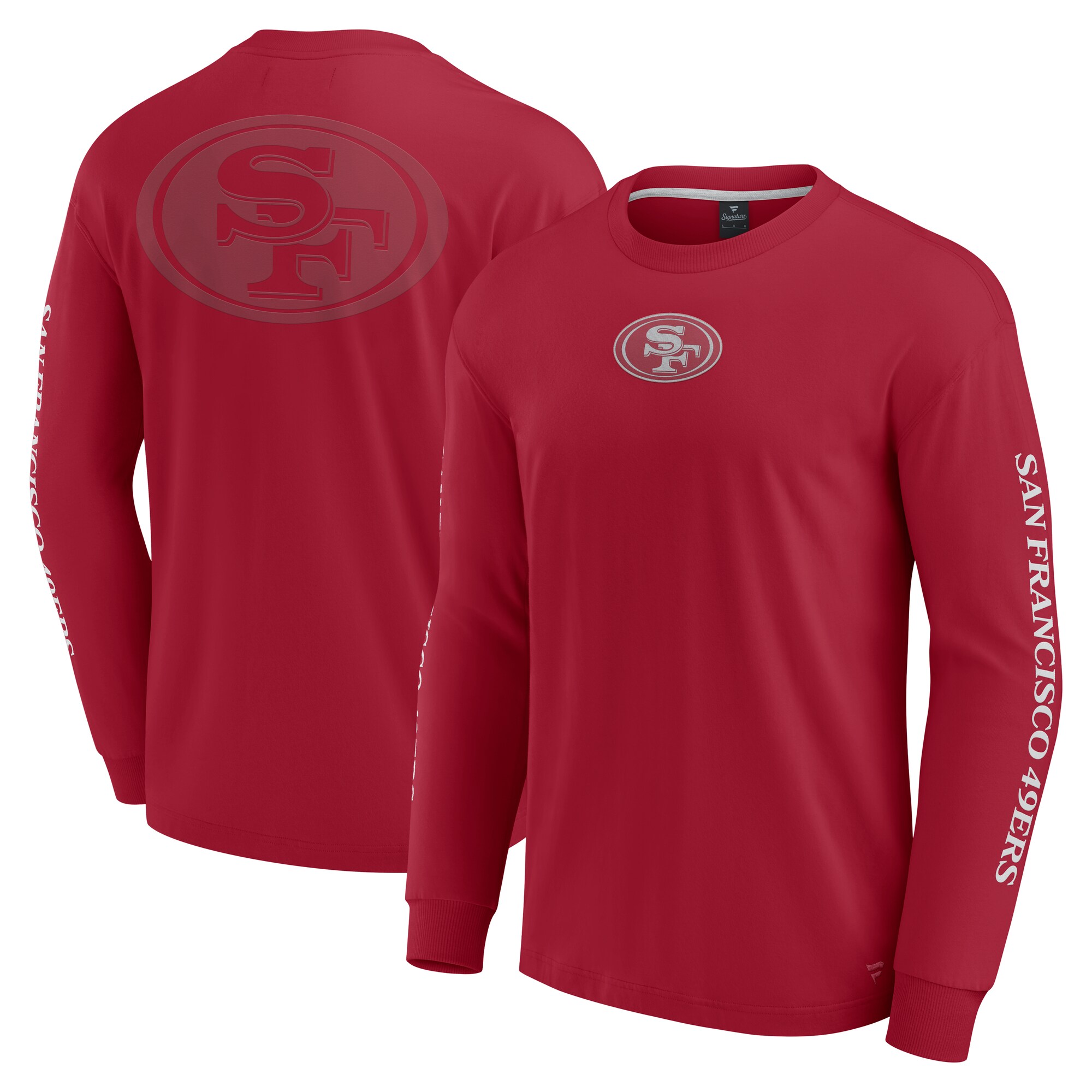 【公式グッズ】NFL 49ers 長袖 Tシャツ Fanatics/ファナティクス スカーレット (24 MENS Elements Signature LST)|Fanatics公式ストア 店