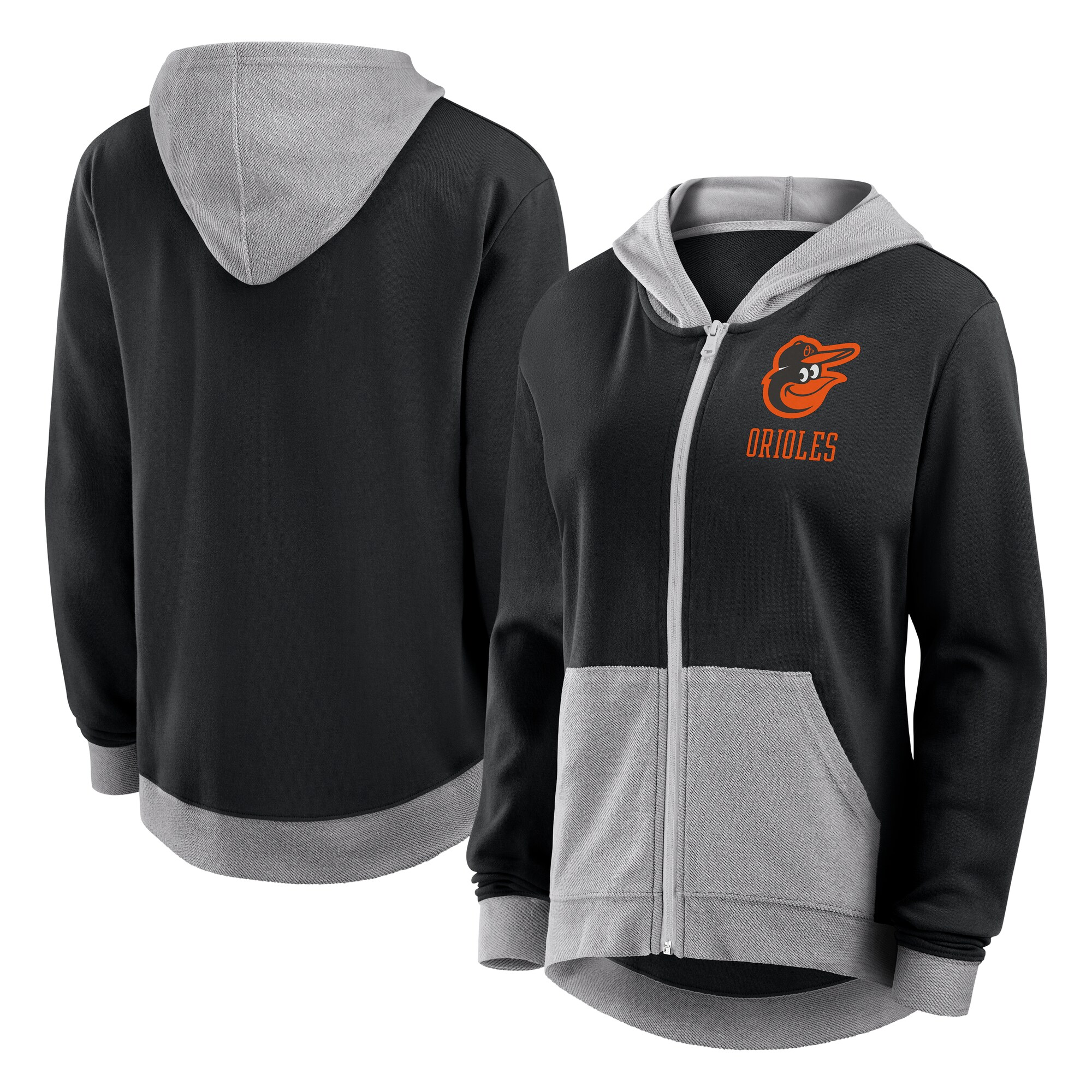 【公式グッズ】MLB オリオールズ ジップアップ パーカー Fanatics/ファナティクス レディース ブラック (Women's MLB PRB Hit It French Terry FZ)