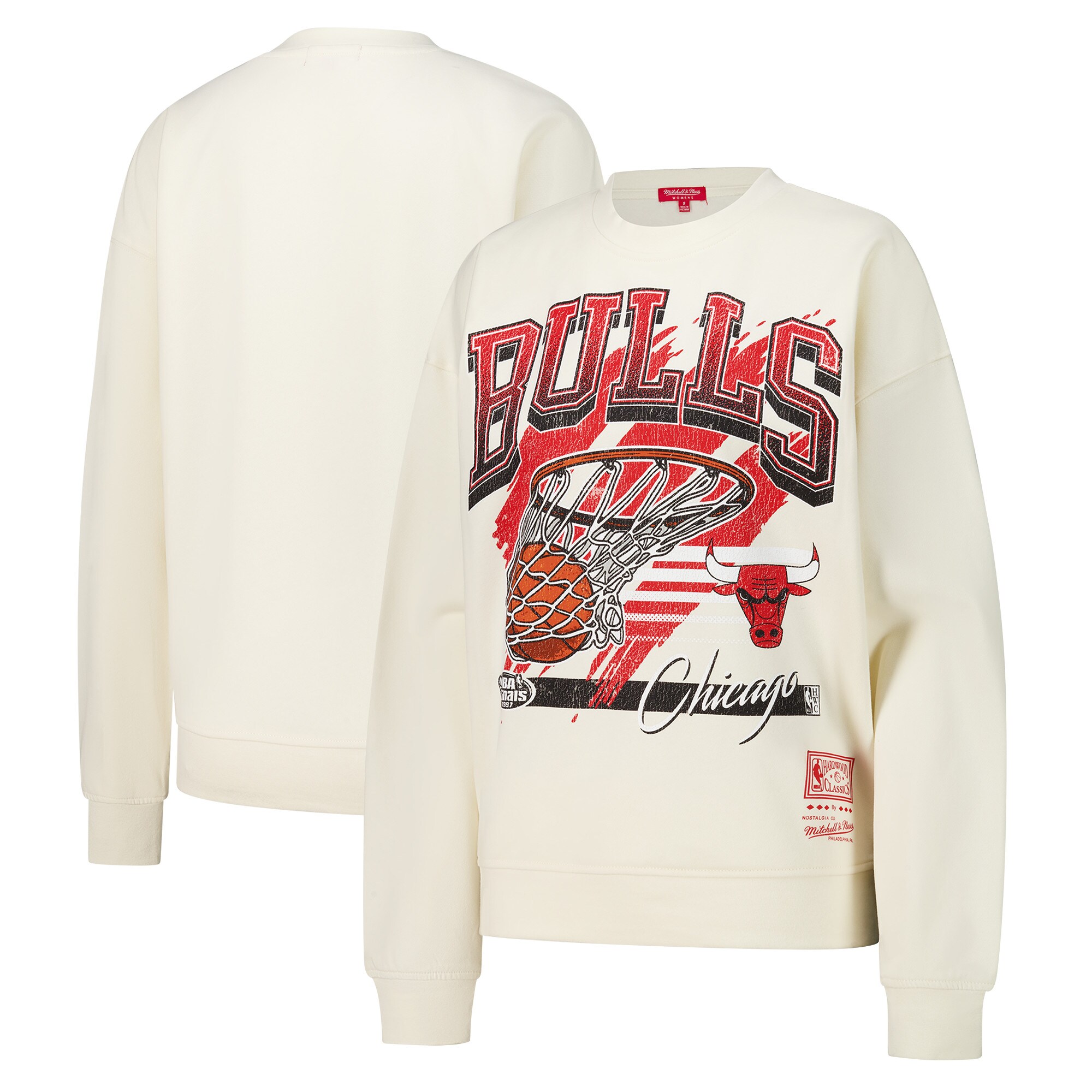 【公式グッズ】NBA ブルズ トレーナー Mitchell & Ness/ミッチェル＆ネス レディース クリーム (NBA Mitchell & Ness Women's Brush Bucket Crewneck)