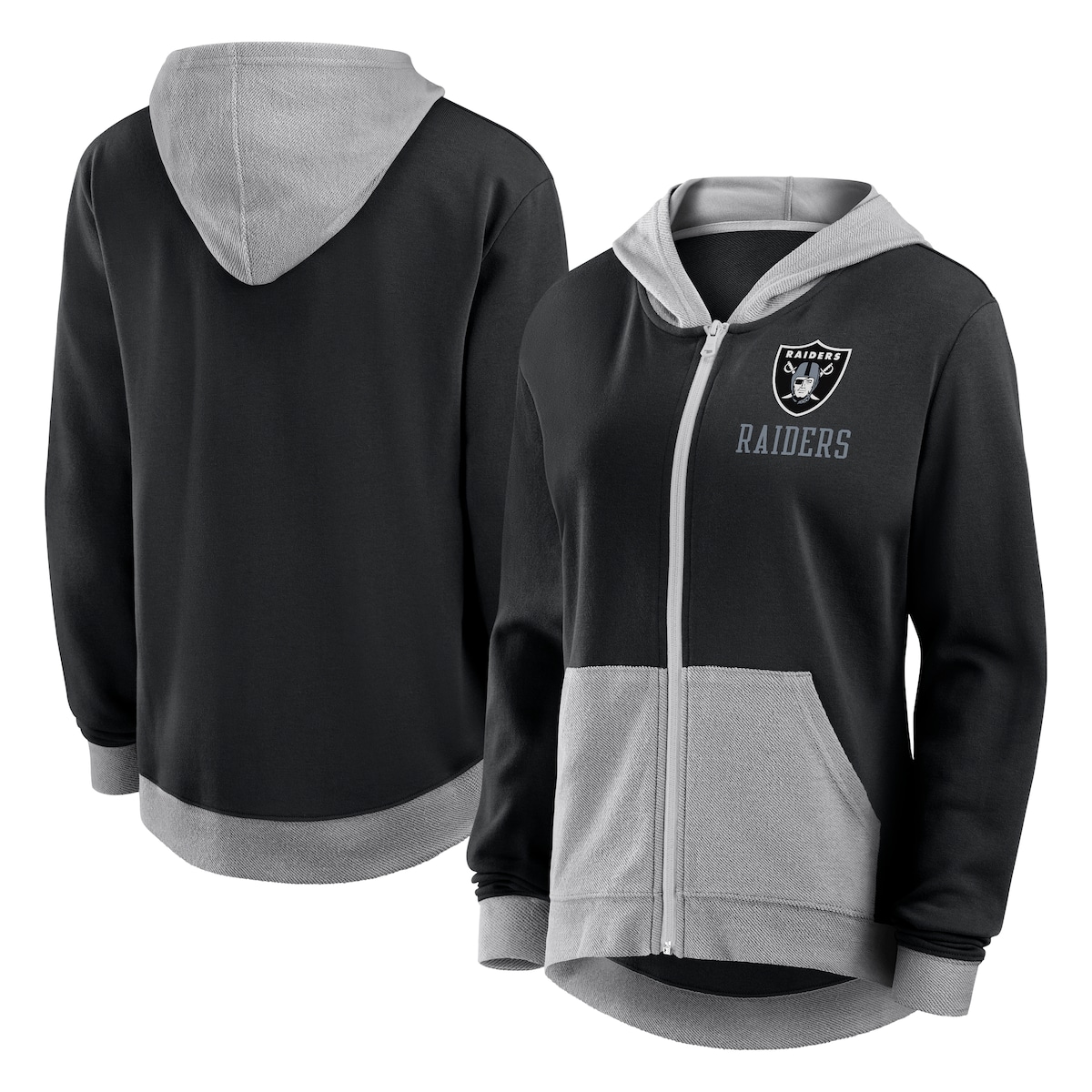 【公式グッズ】NFL レイダース ジャケット Fanatics/ファナティクス レディース ブラック (FULLZIP HIT IT HOOD)