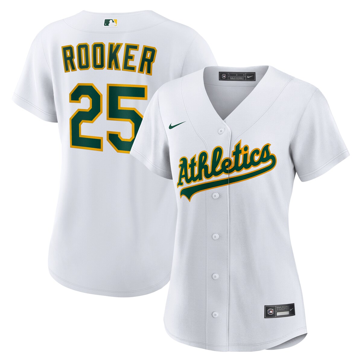【公式グッズ】MLB アスレチックス ブレント・ルーカー ホーム ユニフォーム (レプリカ) Nike/ナイキ レディース ホワイト (Women's MLB Nike Official Replica Player Jersey)|Fanatics公式ストア 店