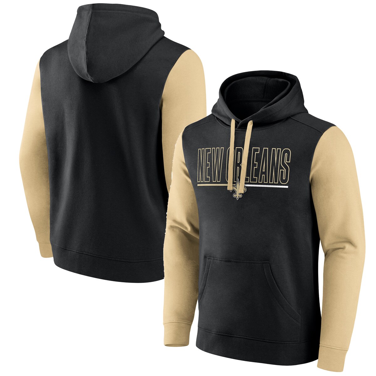 【公式グッズ】NFL セインツ プルオーバー パーカー （大きいサイズ） Fanatics/ファナティクス メンズ ブラック (24 MENS BIG AND TALL OUTLINE POH)