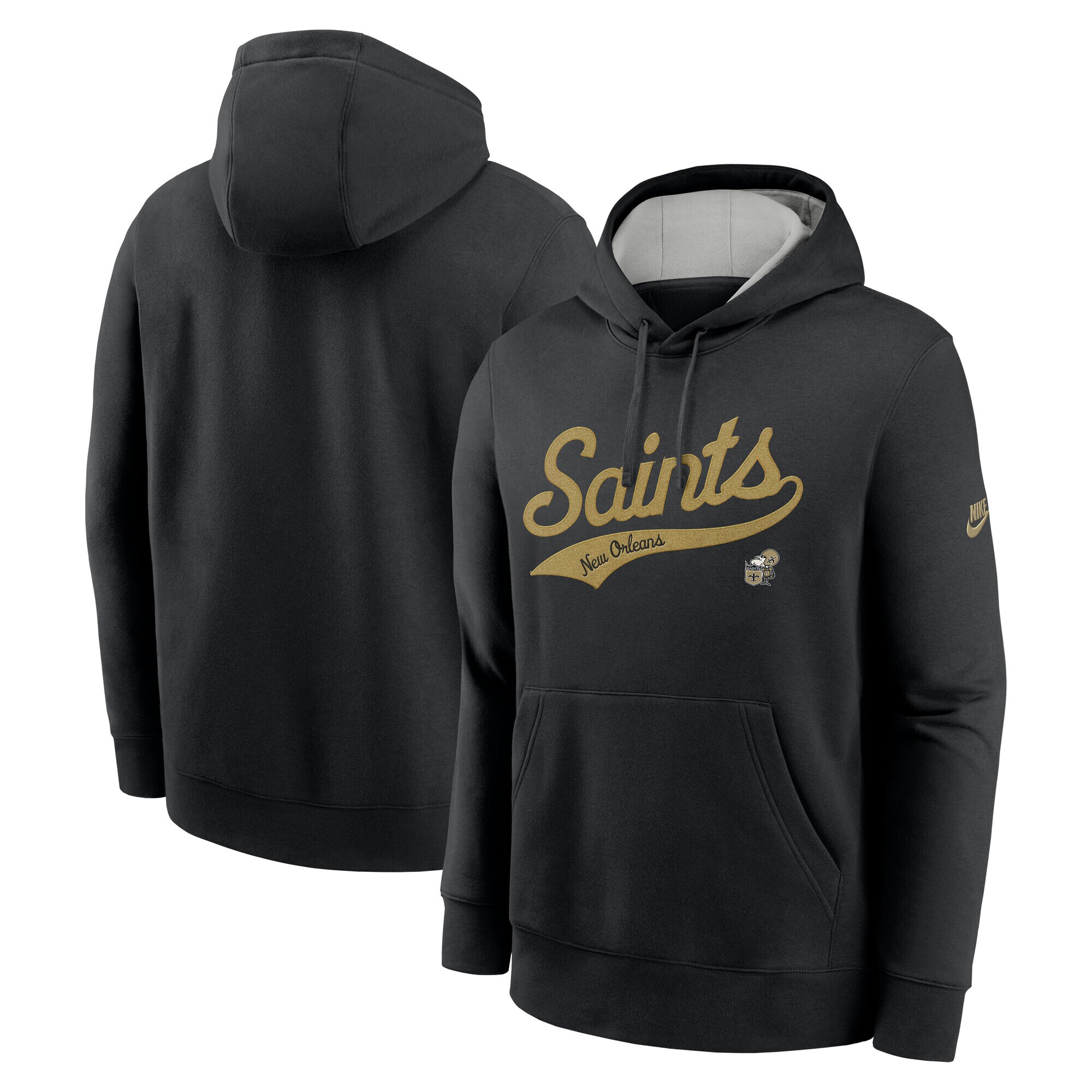 【公式グッズ】NFL セインツ プルオーバー パーカー Nike/ナイキ メンズ ブラック (Men's Nike 24 Rewind Club Logo Hoodie)