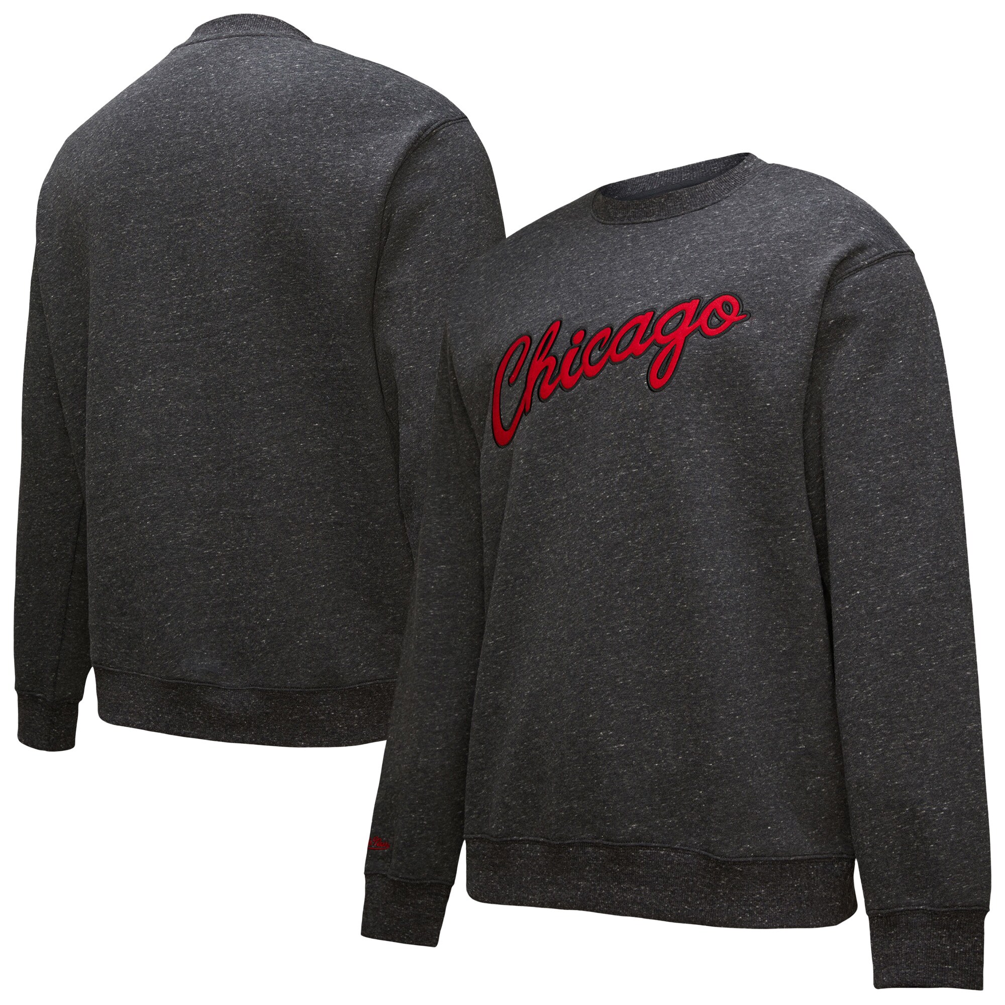 【公式グッズ】NBA ブルズ トレーナー Mitchell & Ness/ミッチェル＆ネス メンズ ヘザーブラック (NBA Mitchell & Ness Men's SP25 MNC HWC Blackout Collection Vintage Snow Wash Crew Sweatshirt)