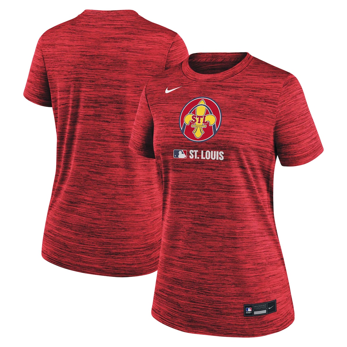 【公式グッズ】MLB カージナルス シティコネクト Tシャツ Nike/ナイキ レディース レッド (Women's Nike AC City Connect Velocity Tee)｜Fanatics公式ストア 店