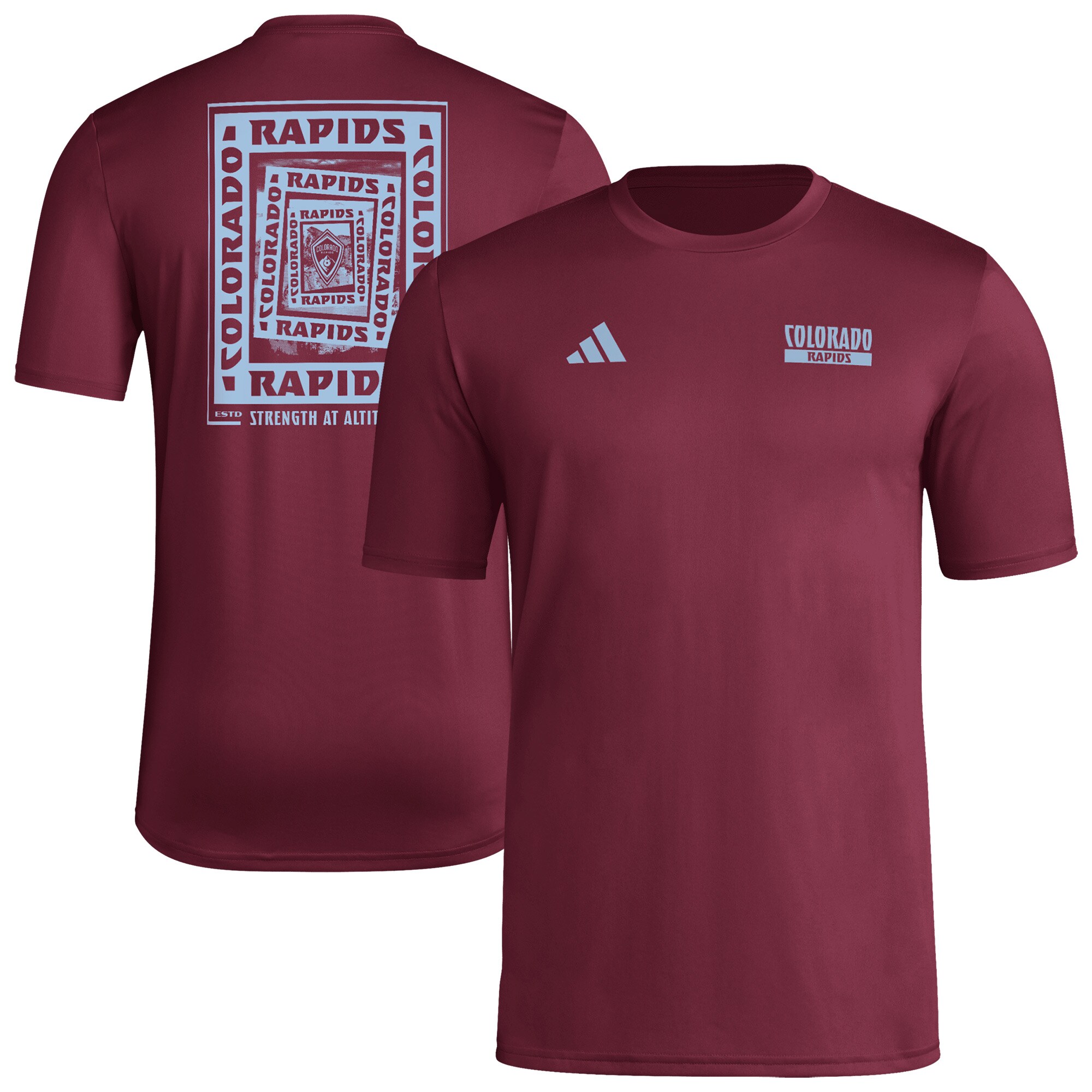 【公式グッズ】MLS コロラド・ラピッズ Tシャツ Adidas/アディダス メンズ バーガンディ (ADI S25 Men's Local Wrap Tee)｜Fanatics公式ストア 店