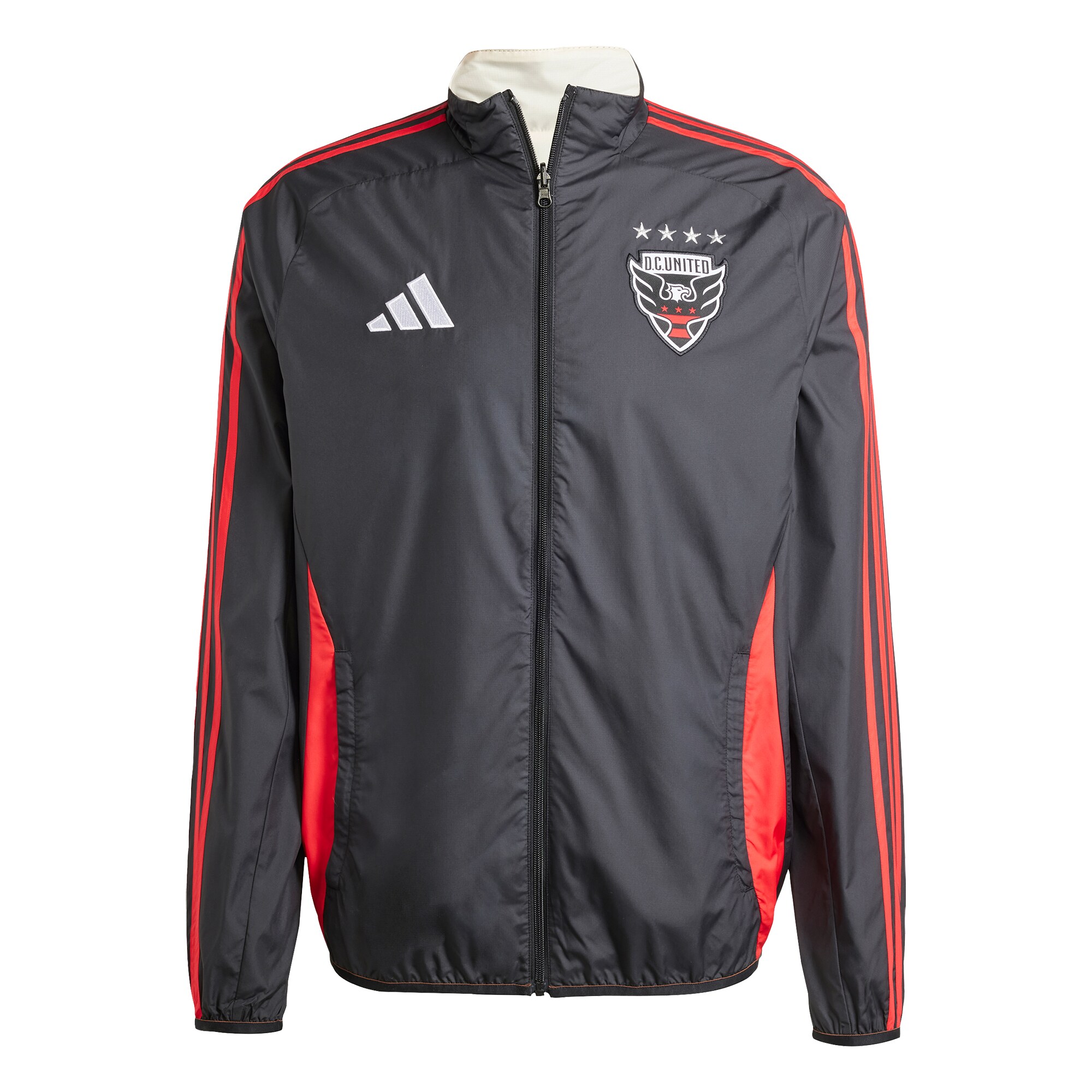 【公式グッズ】MLS D.C.ユナイテッド ジャケット Adidas/アディダス メンズ ブラック (ADI Men's 2025 Reversible Anthem Jacket)
