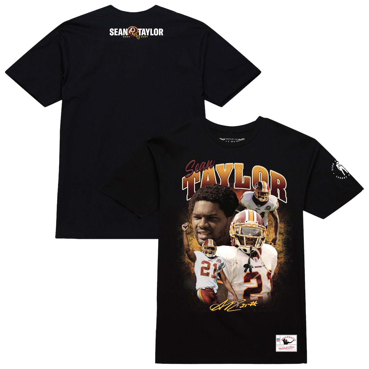 【公式グッズ】NFL コマンダーズ ショーン・テイラー Tシャツ Mitchell & Ness/ミッチェル＆ネス メンズ ブラック (Sean Taylor Graphic SST)
