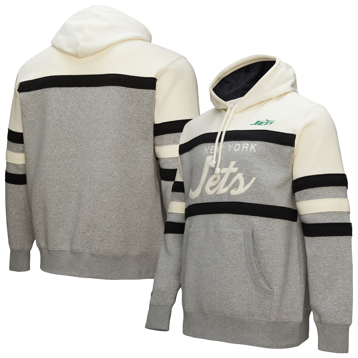 【公式グッズ】NFL ジェッツ プルオーバー パーカー Mitchell & Ness/ミッチェル＆ネス メンズ ヘザーグレイ (NFL HEAD COACH HOODIE VINTAGE LOGO) 16,982円