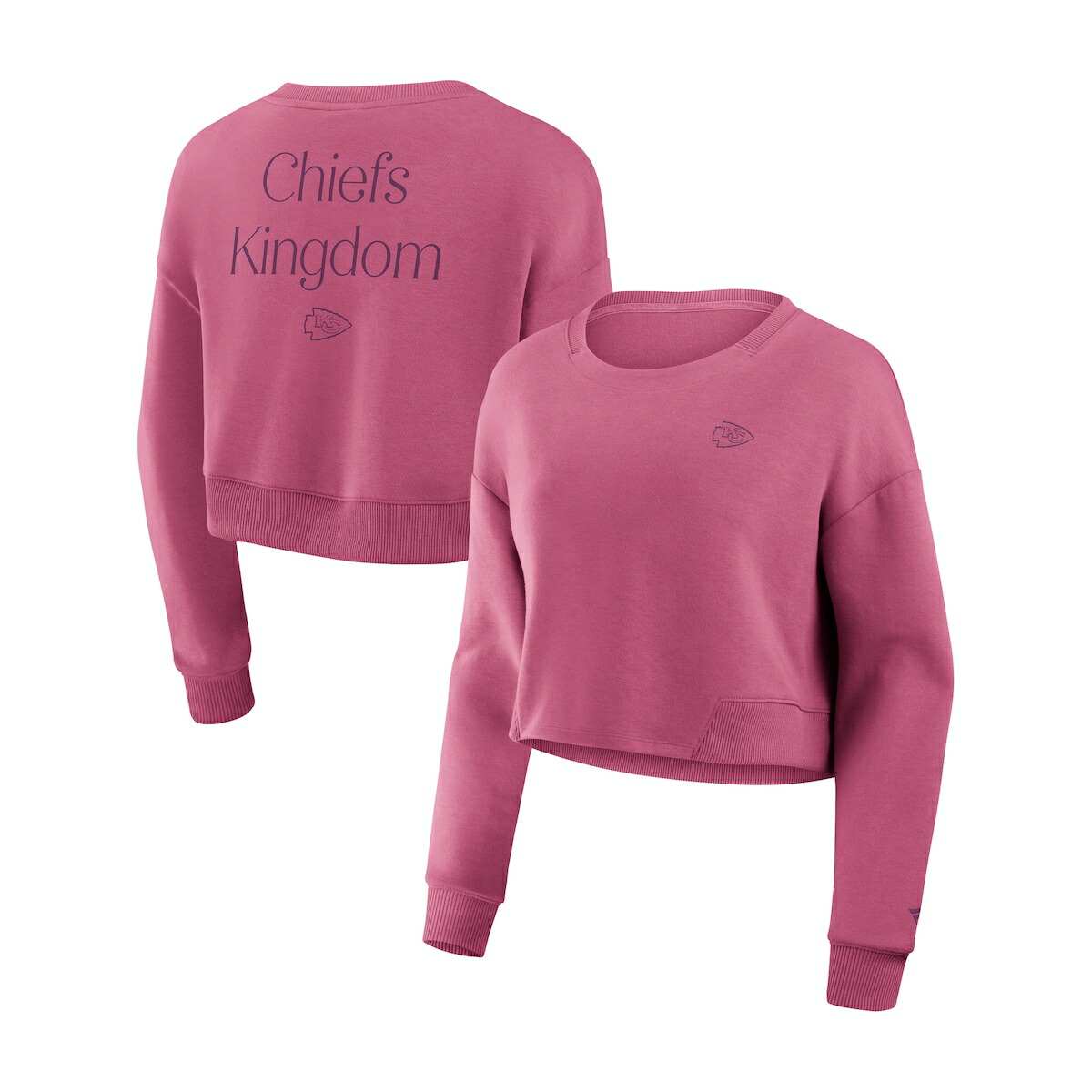 【公式グッズ】NFL チーフス トレーナー Fanatics/ファナティクス レディース ピンク (Studio Women's Signature Cotton Fleece Crew)