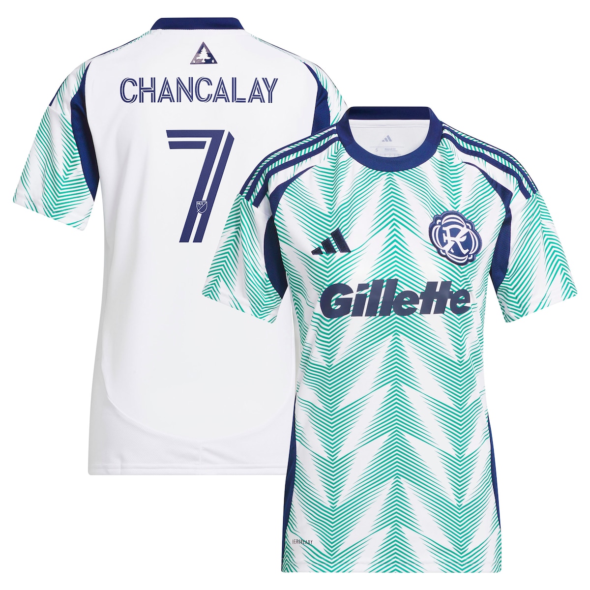 【公式グッズ】MLS レボリューション トマス・チャンカライ レプリカ ユニフォーム Adidas/アディダス レディース ホワイト (2025 Women's MLS Replica Player Jersey)