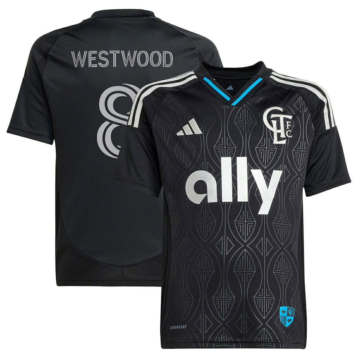 【公式グッズ】MLS シャーロットFC ウェストウッド レプリカ ユニフォーム Adidas/アディダス ユース・ジュニアサイズ ブラック (2025 Youth MLS Replica Player Jersey)
