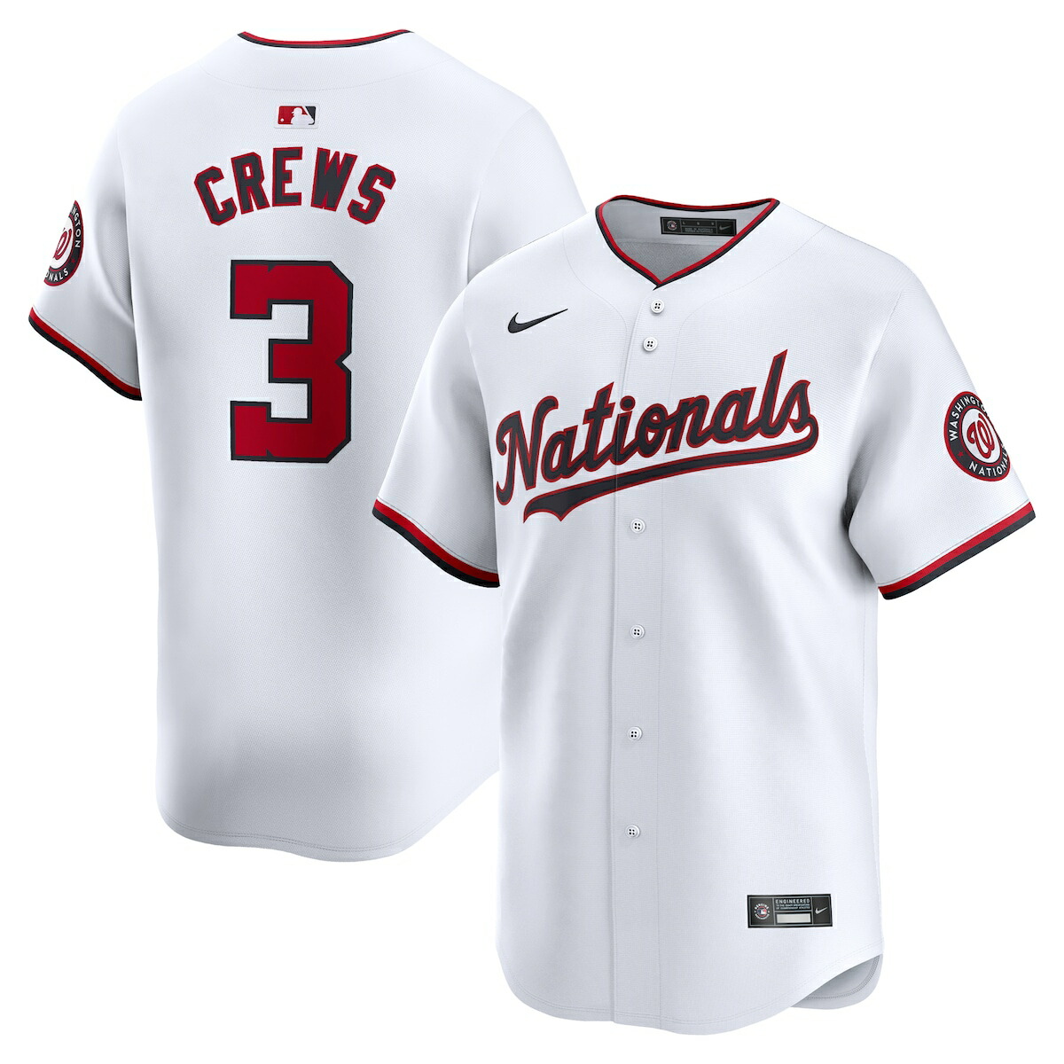 【公式グッズ】MLB ナショナルズ ディラン・クルーズ ホーム リミテッド ユニフォーム Nike/ナイキ メンズ ホワイト (Men's Ltd MLB 24' SOS Prospect Jerseys - FTF NTP Master Style) 26,808円