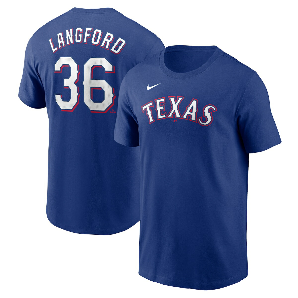 【公式グッズ】MLB レンジャーズ ワイアット・ラングフォード ネーム&ナンバー Tシャツ Nike/ナイキ メンズ ロイヤル (2024 Nike Fuse N&N Men's Tee - MLB 24' SOS Prospects)|Fanatics公式ストア 店