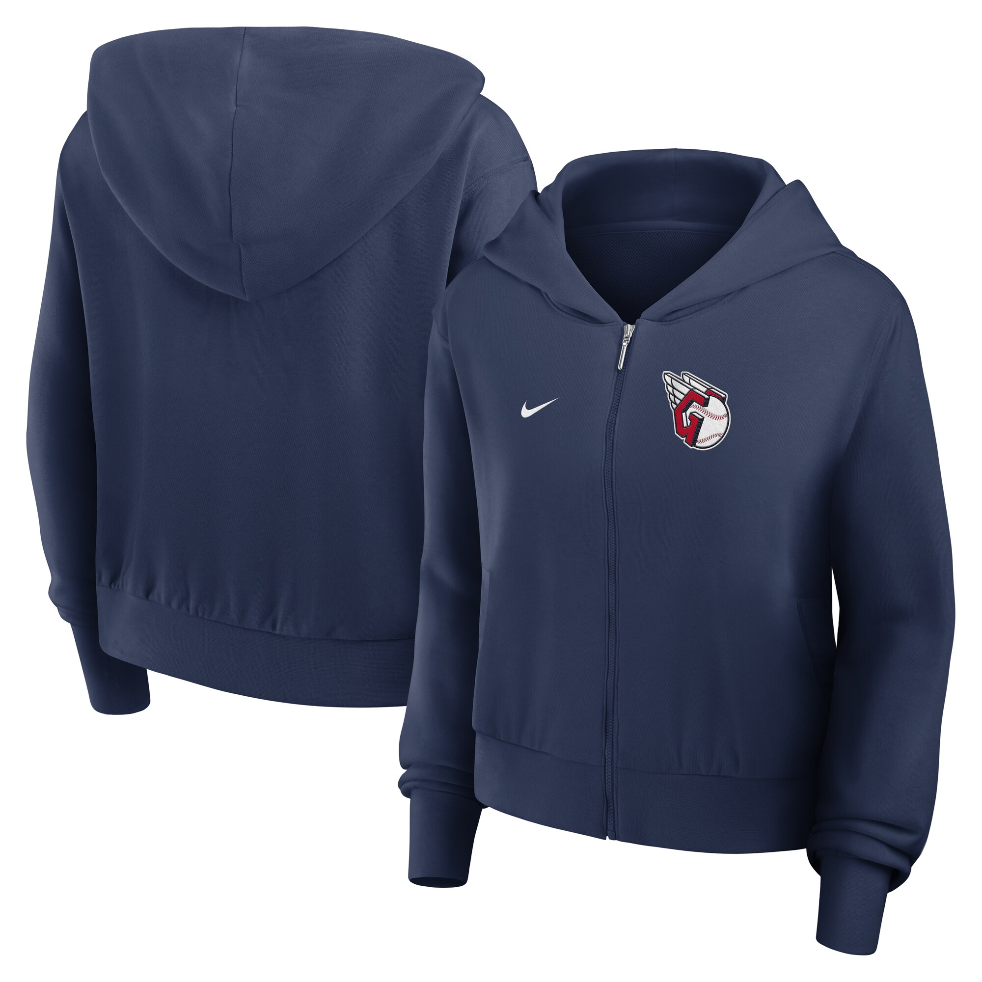 【公式グッズ】MLB インディアンス ジャケット Nike/ナイキ レディース ネイビー (Women's Nike MLB Lightweight FZ Hood)