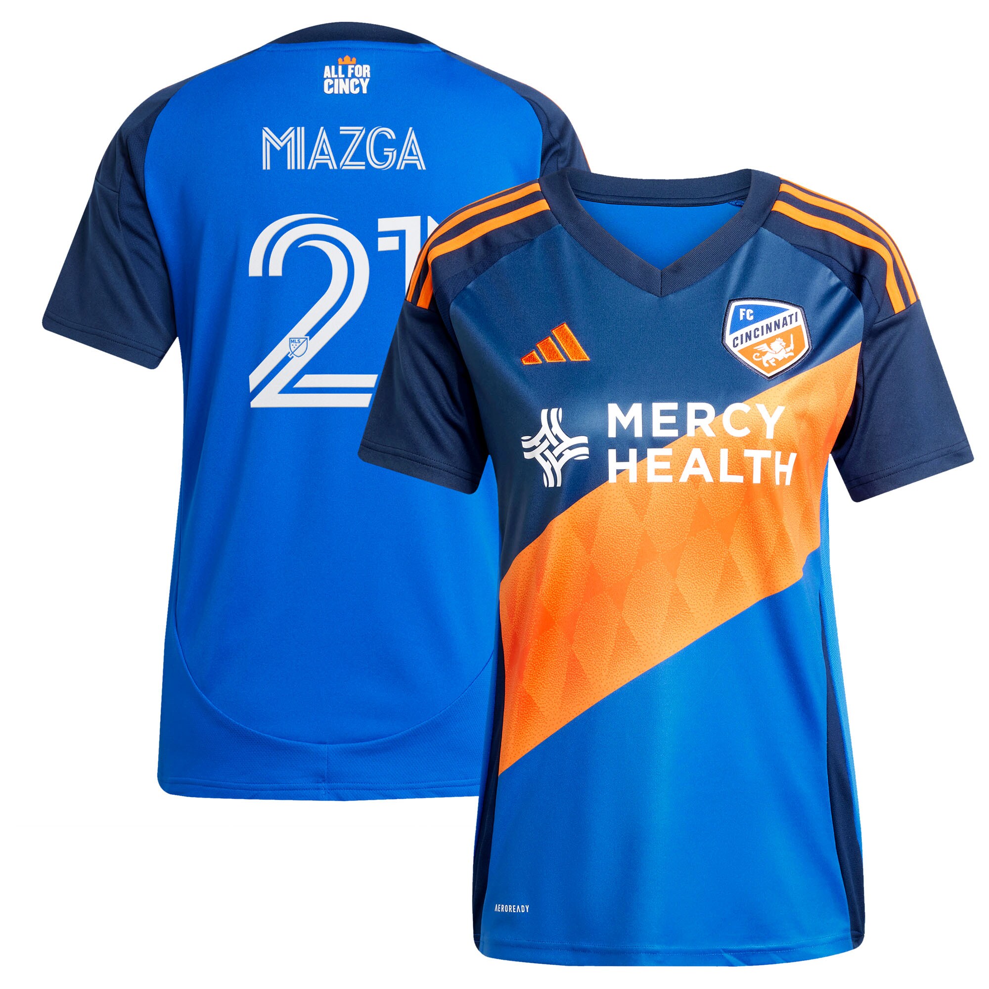 【公式グッズ】MLS FCシンシナティ ミアズガ レプリカ ユニフォーム Adidas/アディダス レディース ブルー (2025 Women's MLS Replica Player Jersey)