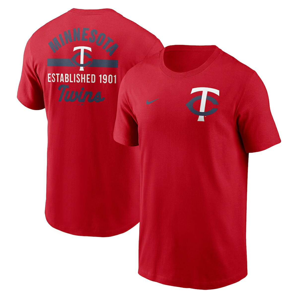 【公式グッズ】MLB ツインズ Tシャツ Nike/ナイキ メンズ レッド (Men's Nike MLB 2 Hit Cotton Tee)｜Fanatics公式ストア 店