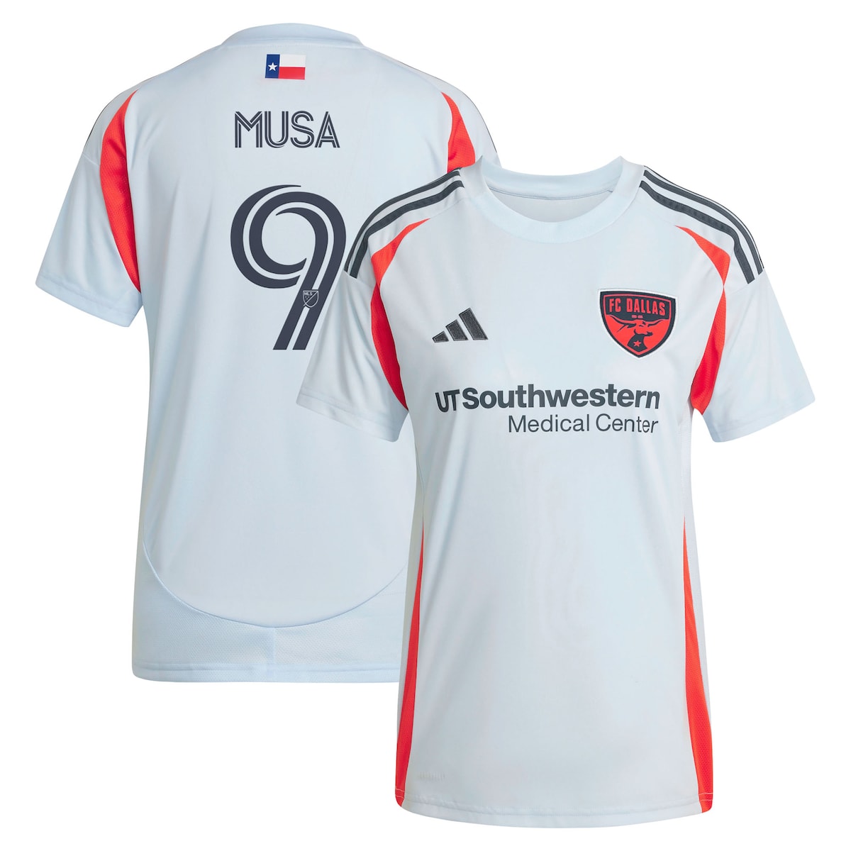 【公式グッズ】MLS FCダラス ペター・ムサ レプリカ ユニフォーム Adidas/アディダス レディース ライトブルー (2025 Women's MLS Replica Player Jersey)|Fanatics公式ストア 店