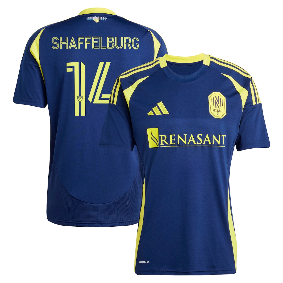 【公式グッズ】MLS ナッシュビル・SC ジェイコブ・シャッフェルブルグ レプリカ ユニフォーム Adidas/アディダス メンズ ネイビー (2025 Men's MLS Replica Player Jersey)