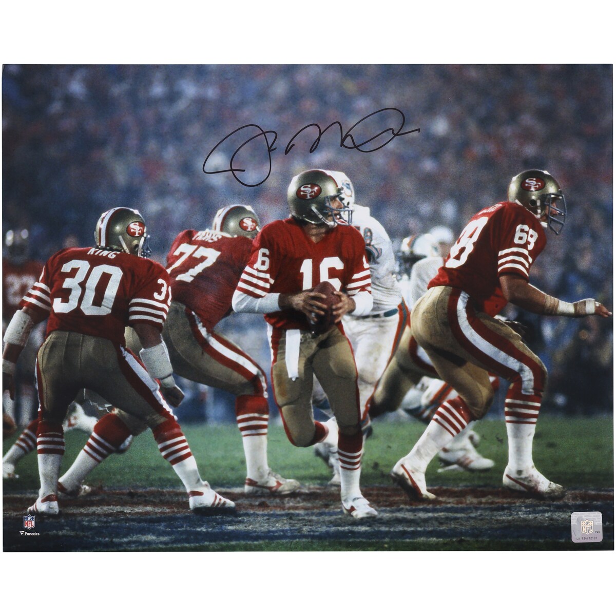 【公式シリアル番号付】NFL 49ers ジョー・モンタナ 直筆サイン フォト （16x20） Fanatics Authentic/ファナティクスオーセンティック (AUT 16x20 PHOTO 45217)