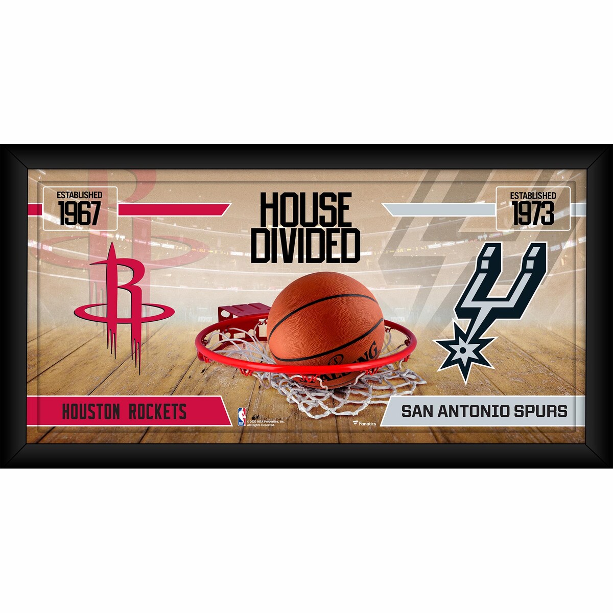 【公式グッズ】NBA ロケッツ コレクタブルフォト Fanatics Authentic/ファナティクスオーセンティック (2020 NBA Framed 10x20 House Divided Collage)