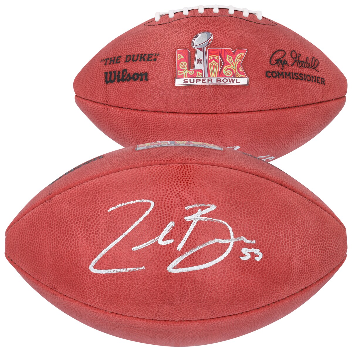 【公式シリアル番号付】NFL イーグルス ザック・ボーン 直筆サイン フットボール Fanatics Authentic/ファナティクスオーセンティック (AUT SB LIX CHAMPS FOOTBALL 45700)