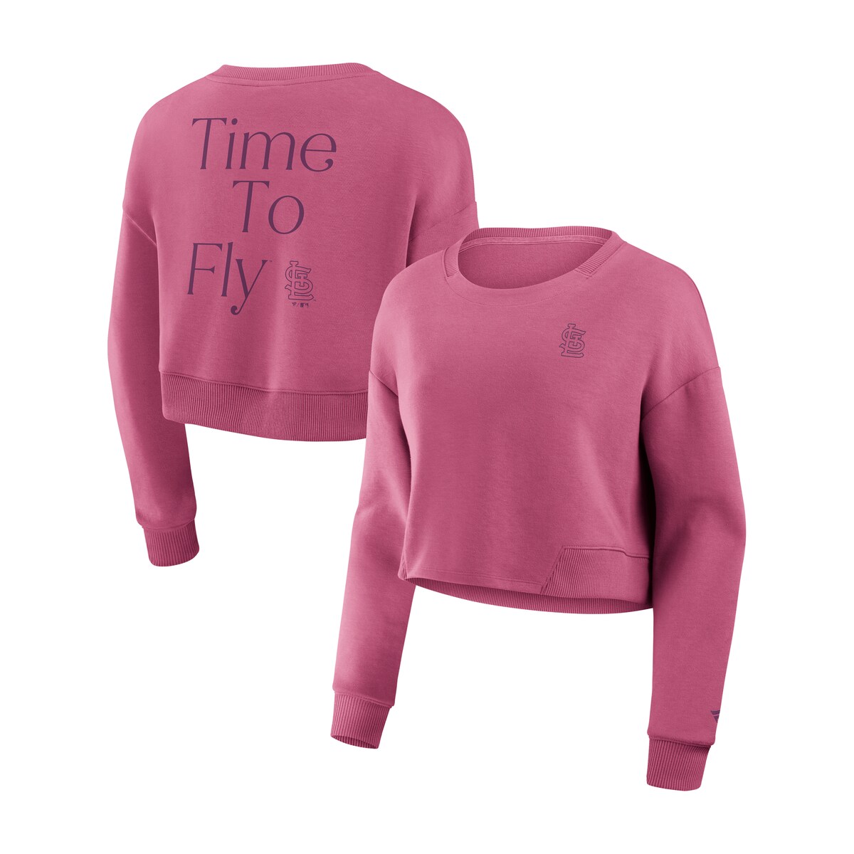 【公式グッズ】MLB カージナルス トレーナー Fanatics/ファナティクス レディース ピンク (Studio Women's Fleece Crew)