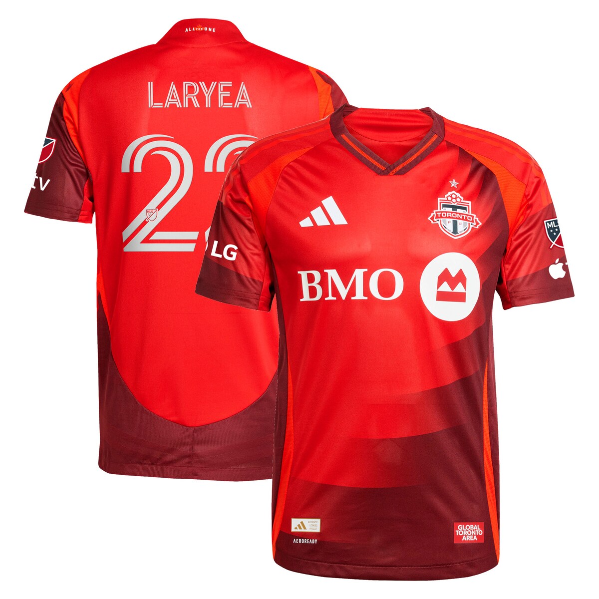 【公式グッズ】MLS トロントFC リッチー・ラリア オーセンティック ユニフォーム Adidas/アディダス メンズ レッド (2025 Men's MLS Authentic Player Jersey)