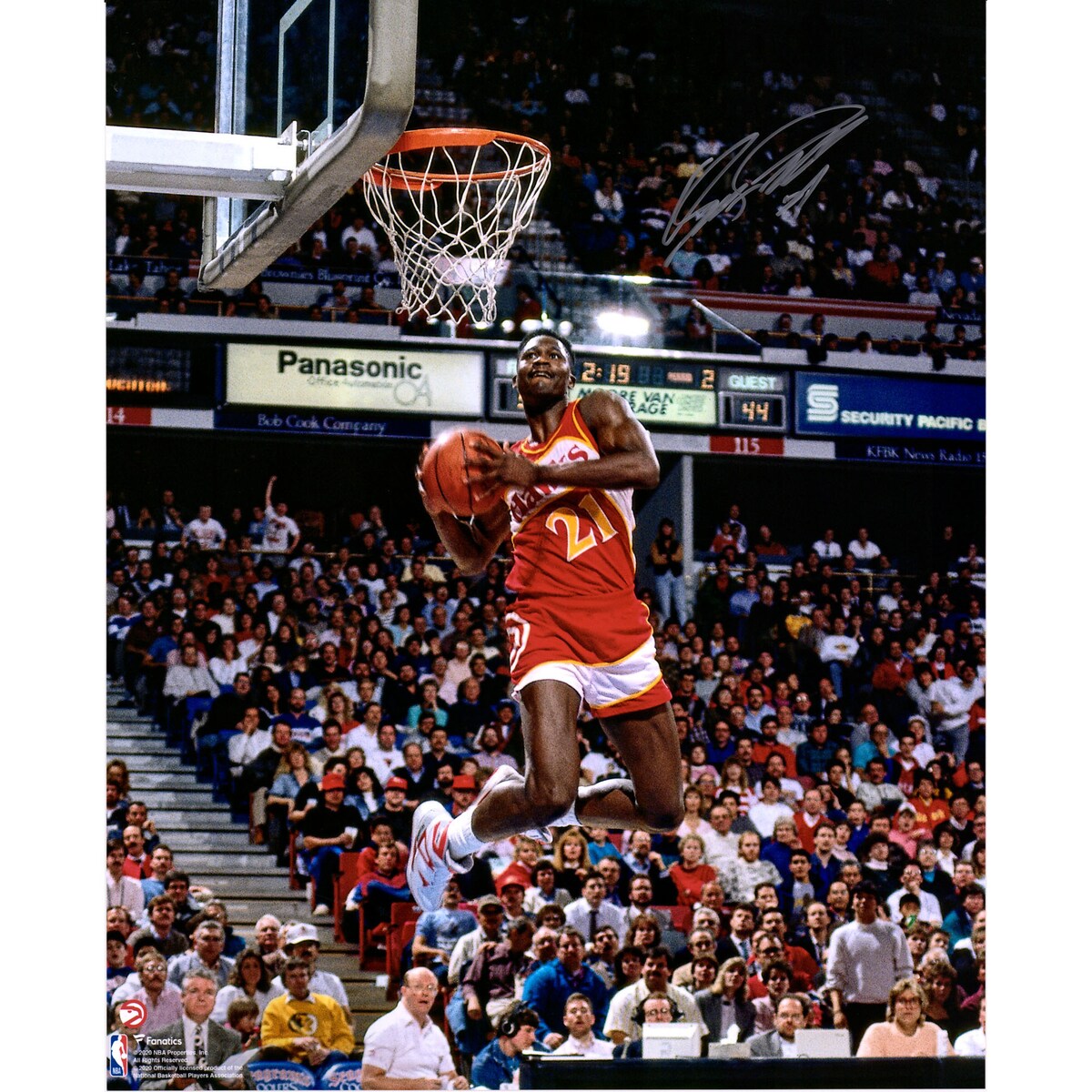 【公式シリアル番号付】NBA ホークス ドミニク・ウィルキンス 直筆サイン フォト （16x20） Fanatics Authentic/ファナティクスオーセンティック (Aut 16x10 NBA 792020)
