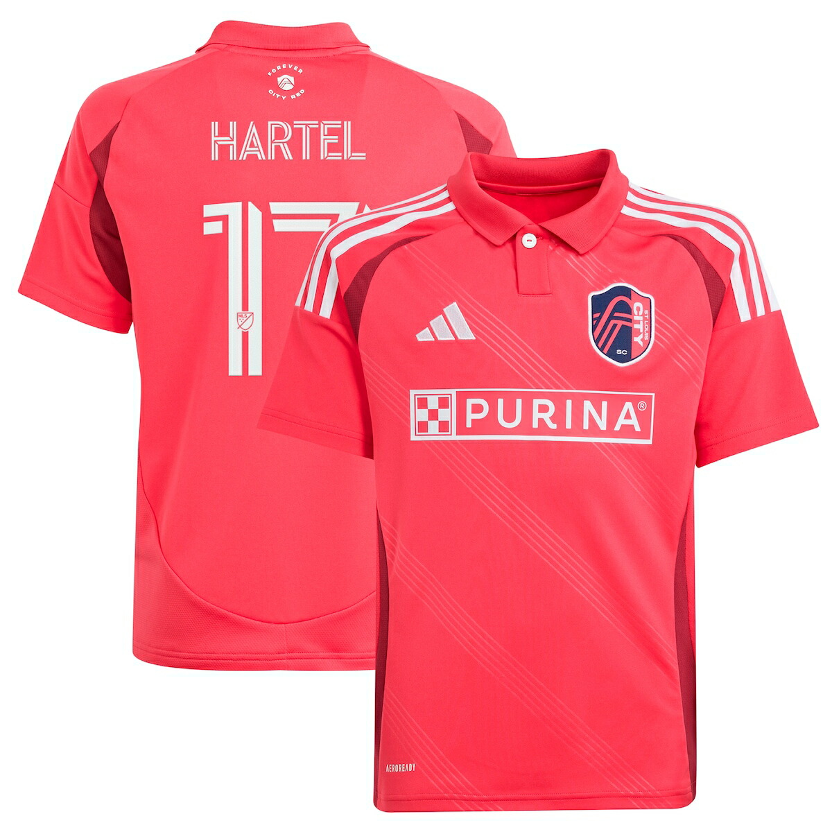 【公式グッズ】MLS セントルイス・シティSC マルセル・ヘルテル レプリカ ユニフォーム Adidas/アディダス ユース・ジュニアサイズ レッド (2025 Youth MLS Replica Player Jersey)|Fanatics公式ストア 店