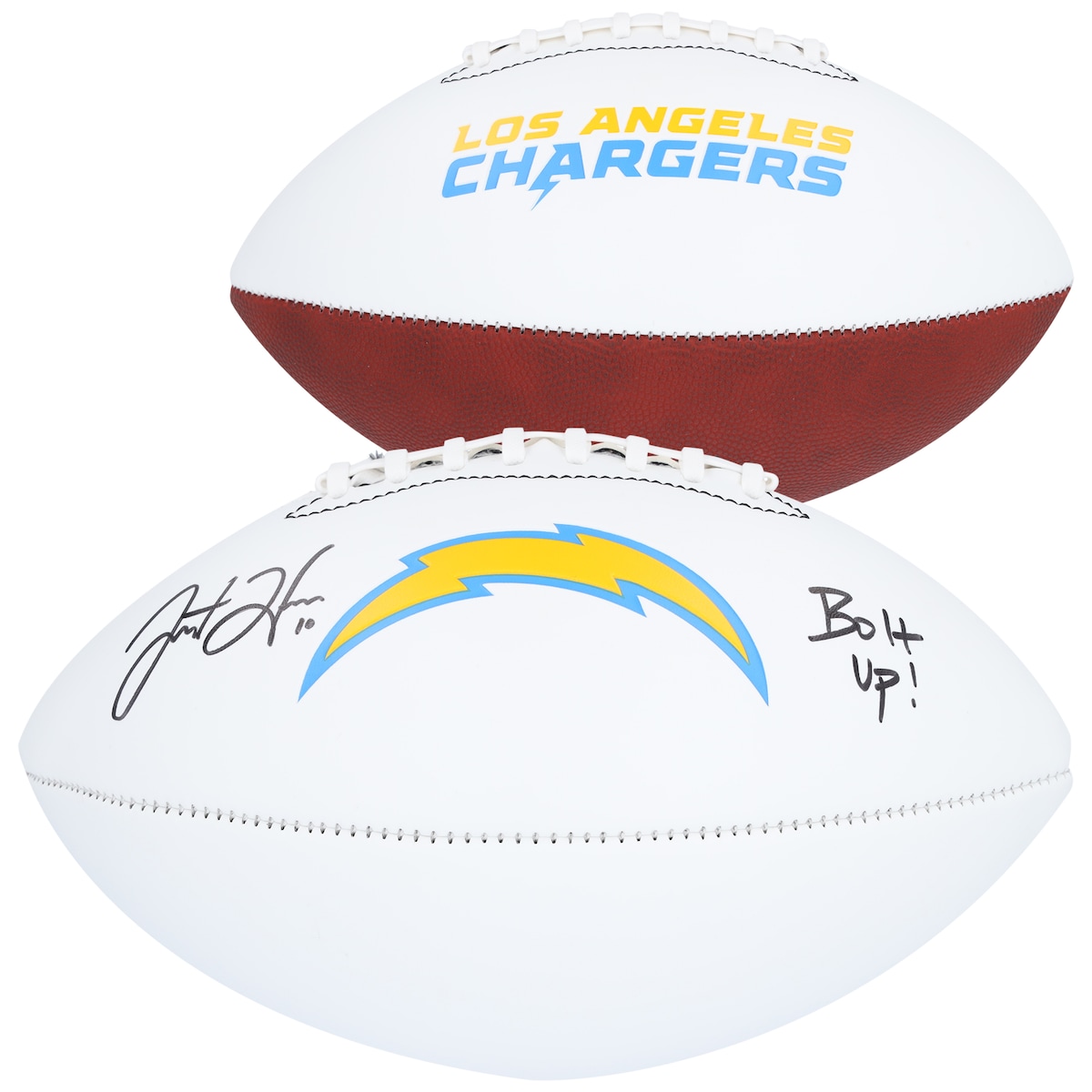 【公式シリアル番号付】NFL チャージャーズ ジャスティン・ハーバート 直筆サイン フットボール Fanatics Authentic/ファナティクスオーセンティック (AUT FOOTBALL-WHITE PANEL 45471)