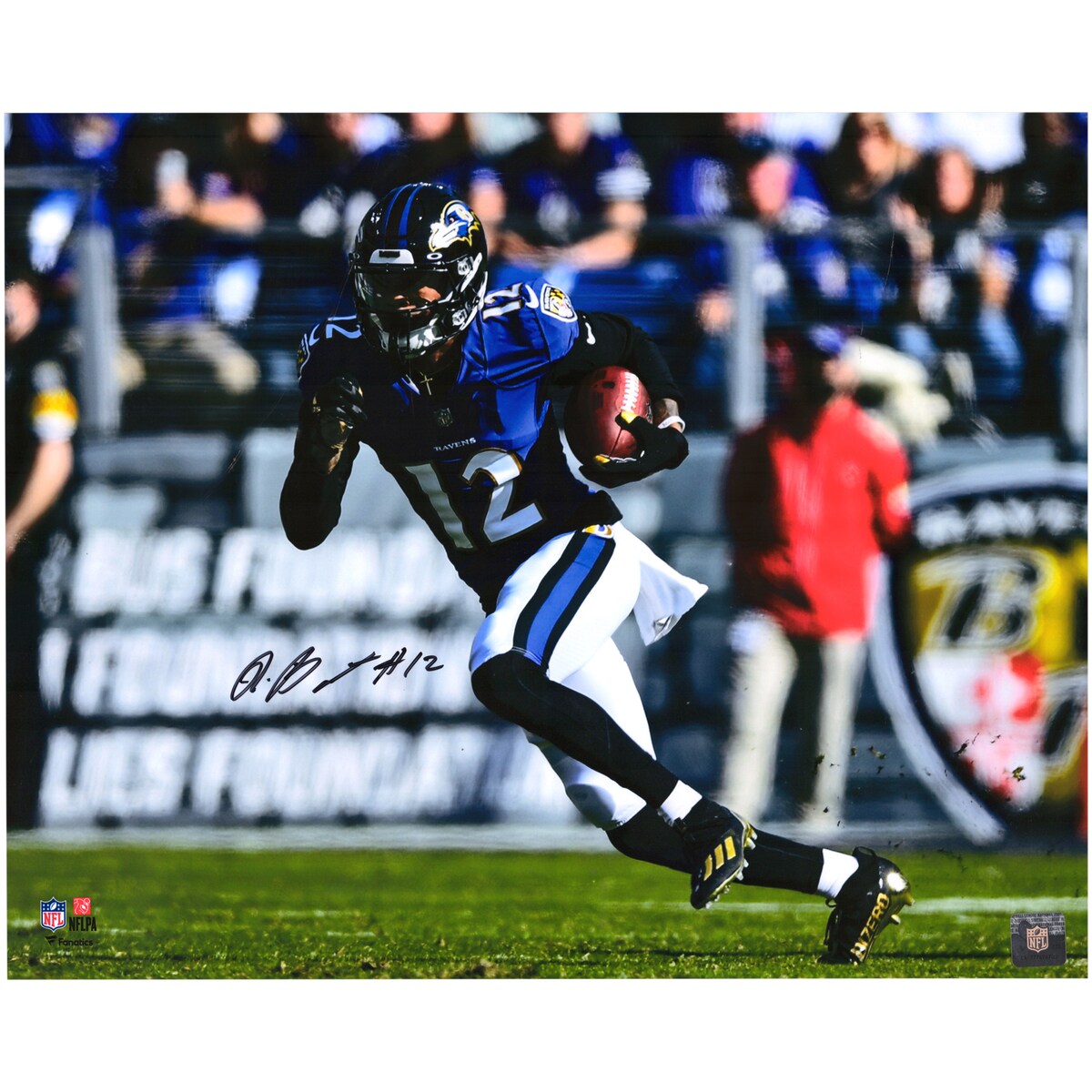 【公式シリアル番号付】NFL レイブンズ ラショッド・ベイトマン 直筆サイン フォト （16x20） Fanatics Authentic/ファナティクスオーセンティック (AUT 16x20 PHOTO 1102022)