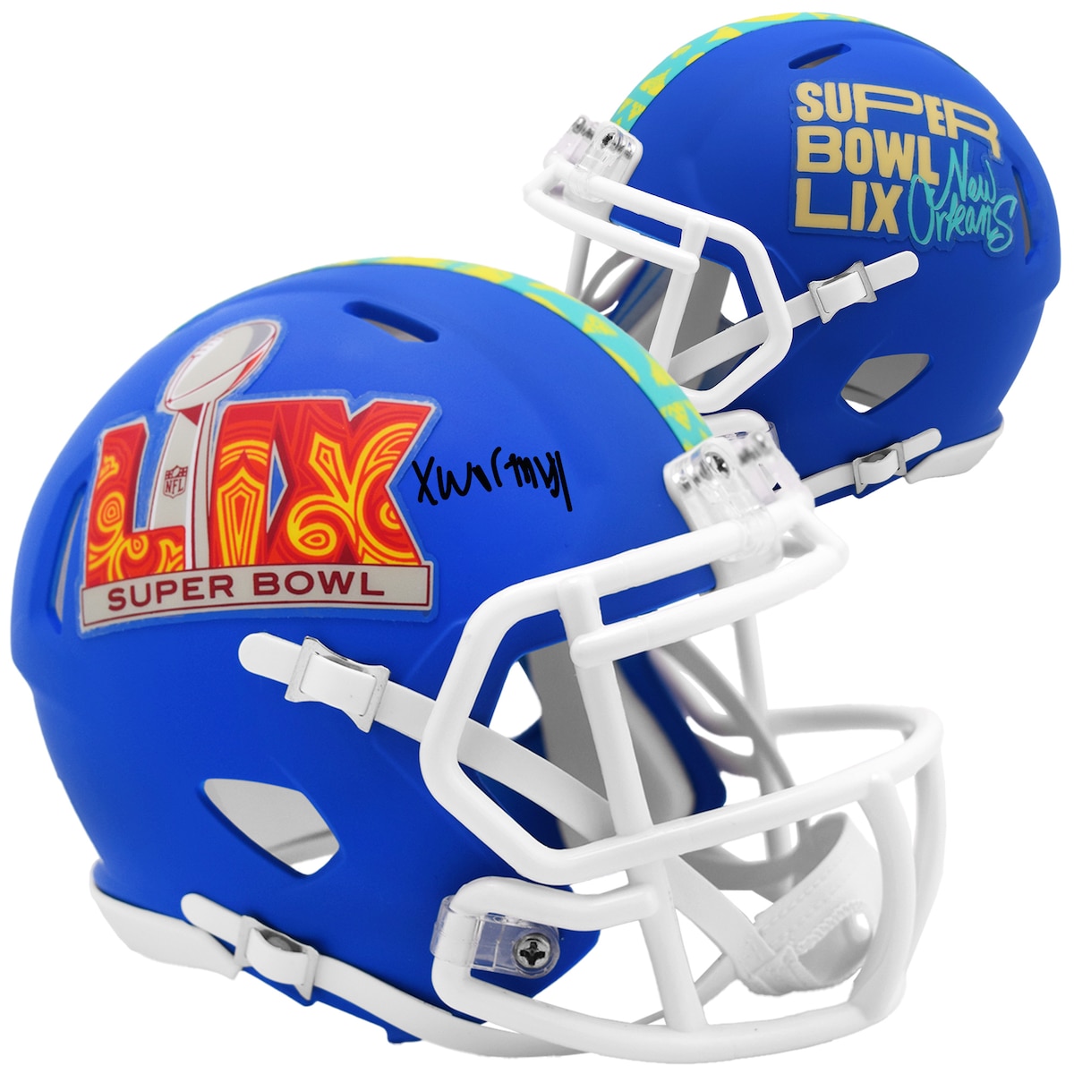 【公式シリアル番号付】NFL チーフス ゼイビア・ウォージー 直筆サイン ミニヘルメット Fanatics Authentic/ファナティクスオーセンティック (AUT 24 NFL CON CHAMPS MINI HELMET 45678)