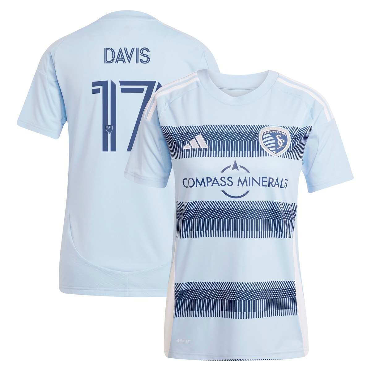 【公式グッズ】MLS カンザスシティ ジェイク・デイビス レプリカ ユニフォーム Adidas/アディダス レディース ライトブルー (2025 Women's MLS Replica Player Jersey)|Fanatics公式ストア 店