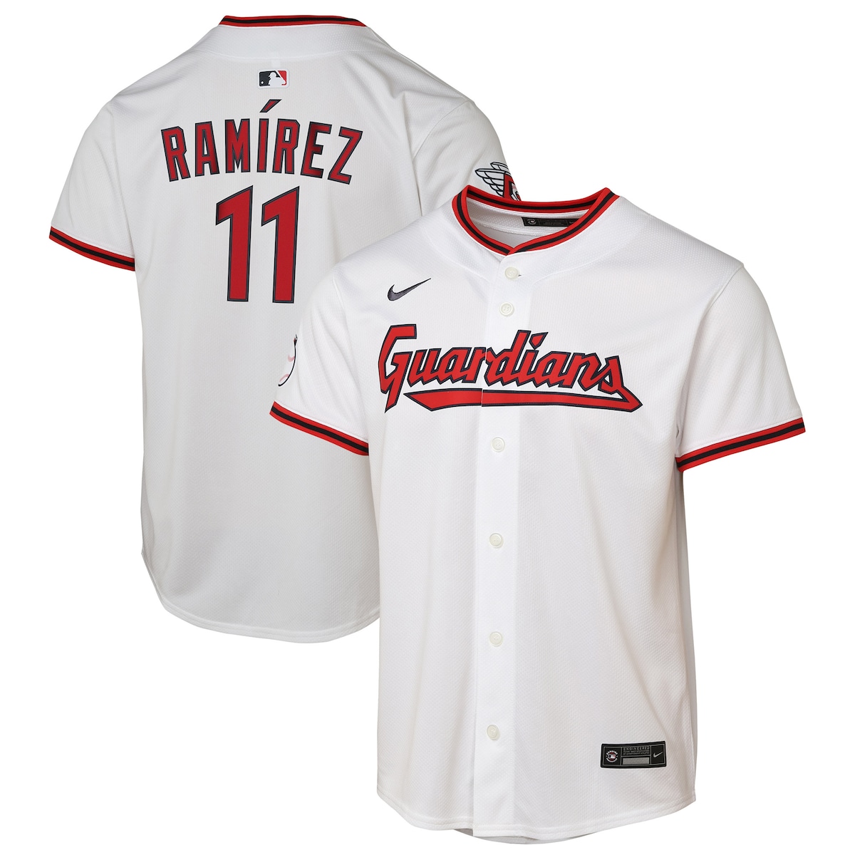 【公式グッズ】MLB インディアンス ホセ・ラミレス ホーム リミテッド ユニフォーム Nike/ナイキ キッズサイズ ホワイト (SP25 Youth Limited Player Jersey)
